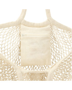 Riviera Cotton Mesh Market Bag w/Zippered Pouch