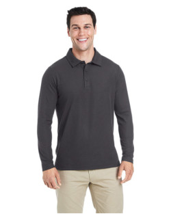 Polo piqué à manches longues Fusion ChromaSoft™ pour hommes