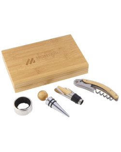 4 Piece Bamboo Wine Gift Set