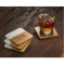 Marble and Bamboo Coaster Set