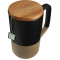 Tahoe Tea & Coffee Ceramic Mug with Wood Lid 16oz