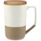 Tahoe Tea & Coffee Ceramic Mug with Wood Lid 16oz