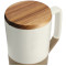 Tahoe Tea & Coffee Ceramic Mug with Wood Lid 16oz