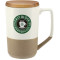 Tahoe Tea & Coffee Ceramic Mug with Wood Lid 16oz