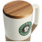 Tahoe Tea & Coffee Ceramic Mug with Wood Lid 16oz