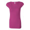 Women's Cap Sleeve Sheer Mini Rib V-neck Tee