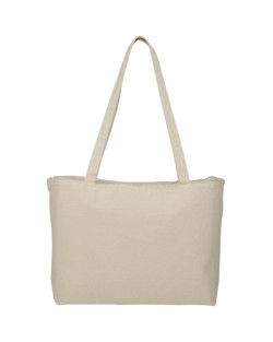 Zippered 12oz Cotton Canvas Shopper Tote