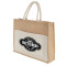 Jute Shopper Tote with Recycled Cotton Pocket
