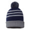 Stripe Pom Cuffed Beanie