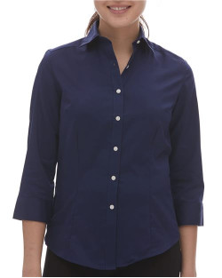 Chemise en sergé pour dames à manches 3/4