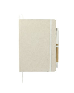 Carnet relié en coton biologique 5" x 7" avec stylo