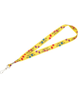 Full Color 1" Lanyard w/ Hook