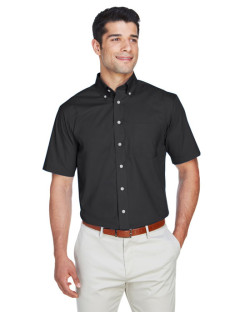 Chemise unie pour homme en drap léger à manches courtes de la Collection Crown tisséMC de Devon & JonesMD